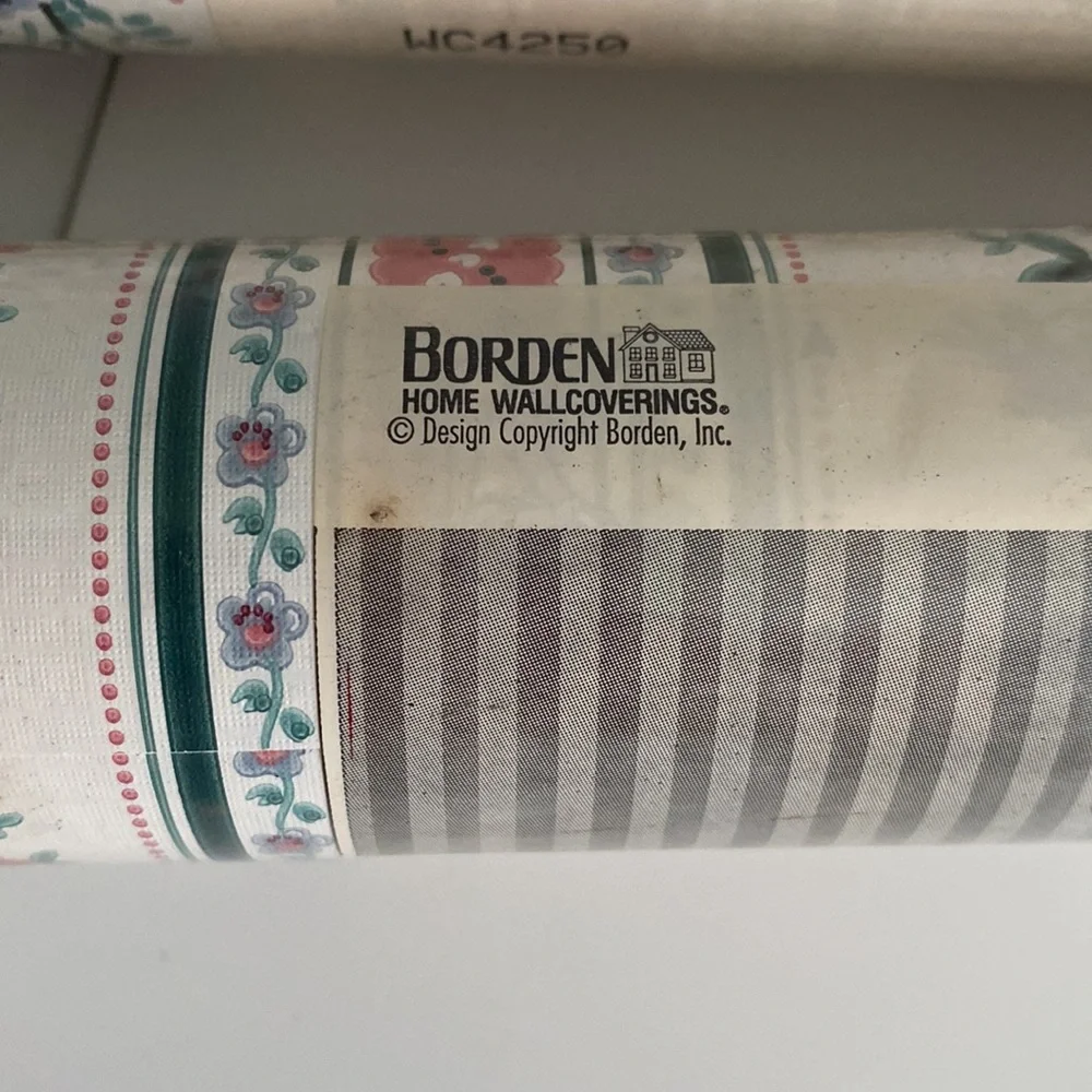 Vintage Borden Wallpaper Vinyl Coated 2 Double rolls